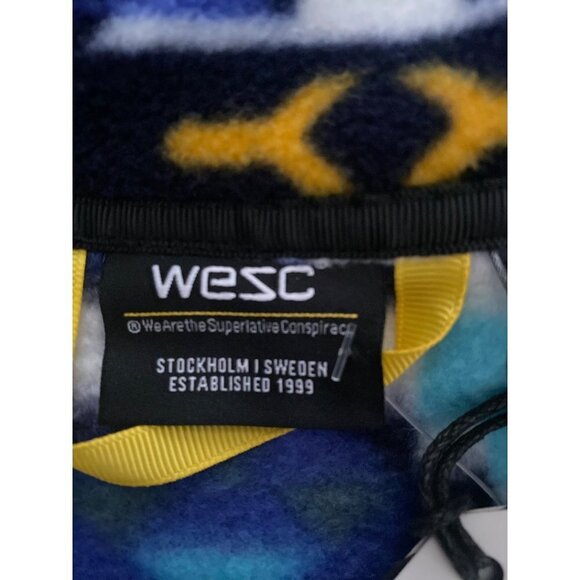 Wesc Miltch Aztec Unisex 1/4 zip polar fleece‎ pullover  Nightshadow Blue XXL - Picture 7 of 11